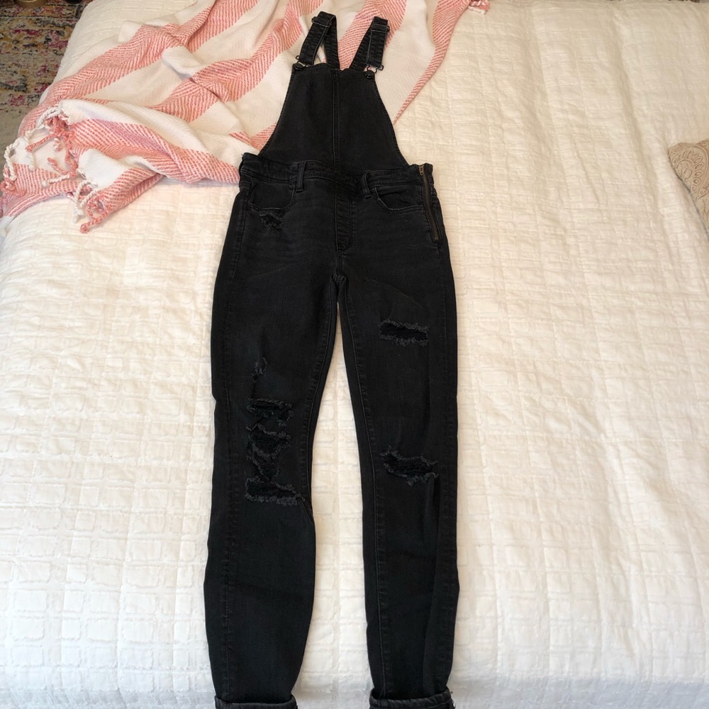 American Eagle Distressed Overalls